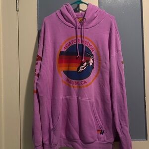Aviator Nation Purple Oversized Hoodie